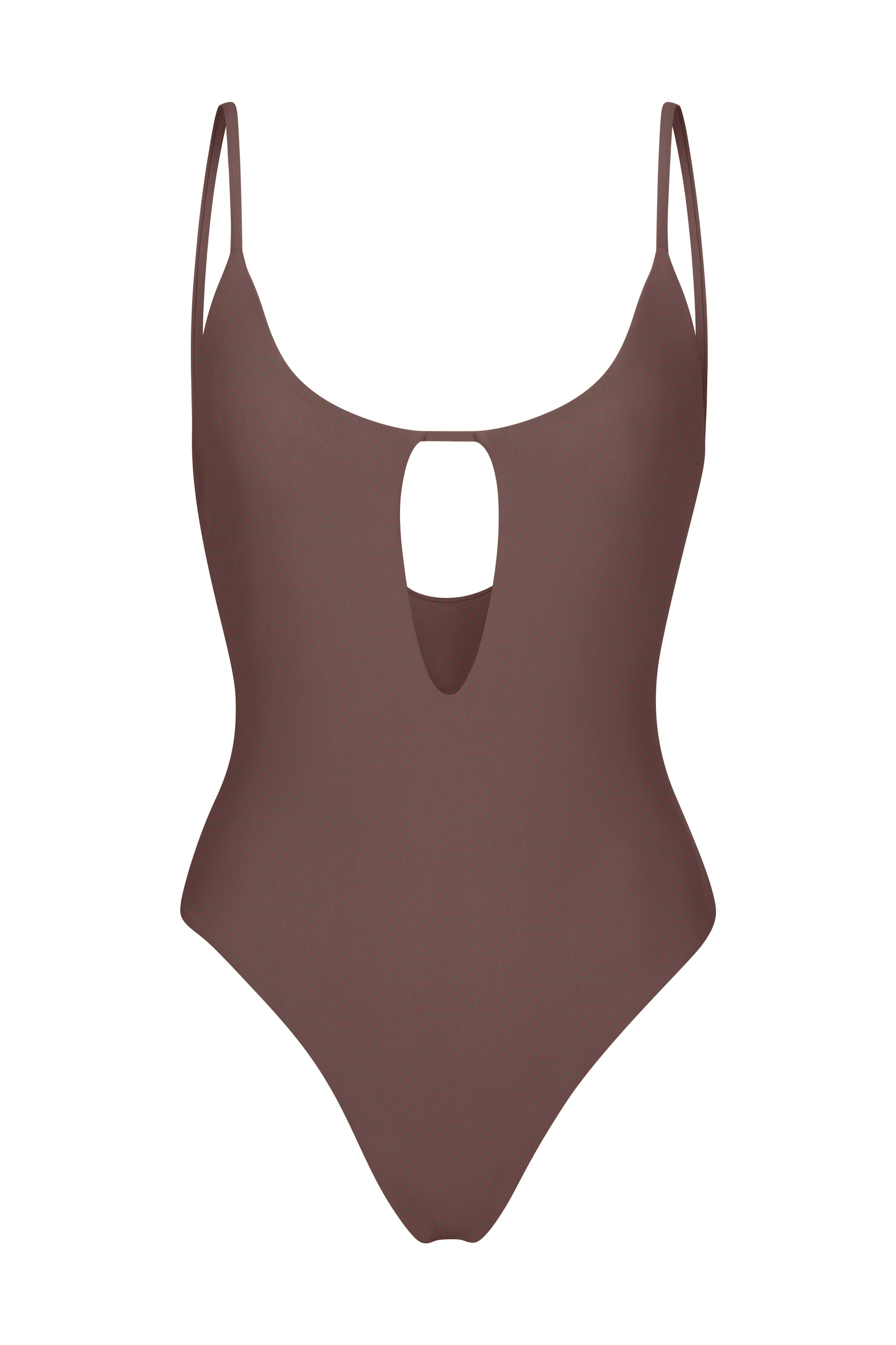 Keyhole One-Piece Moka on White Background