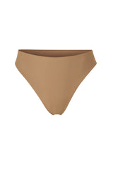 Midi High-Cut Bikini Bottom Sandstone on White Background