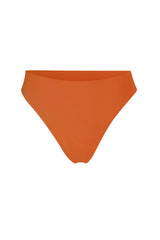 Midi High-Cut Bikini Bottom Vintage Orange on white background