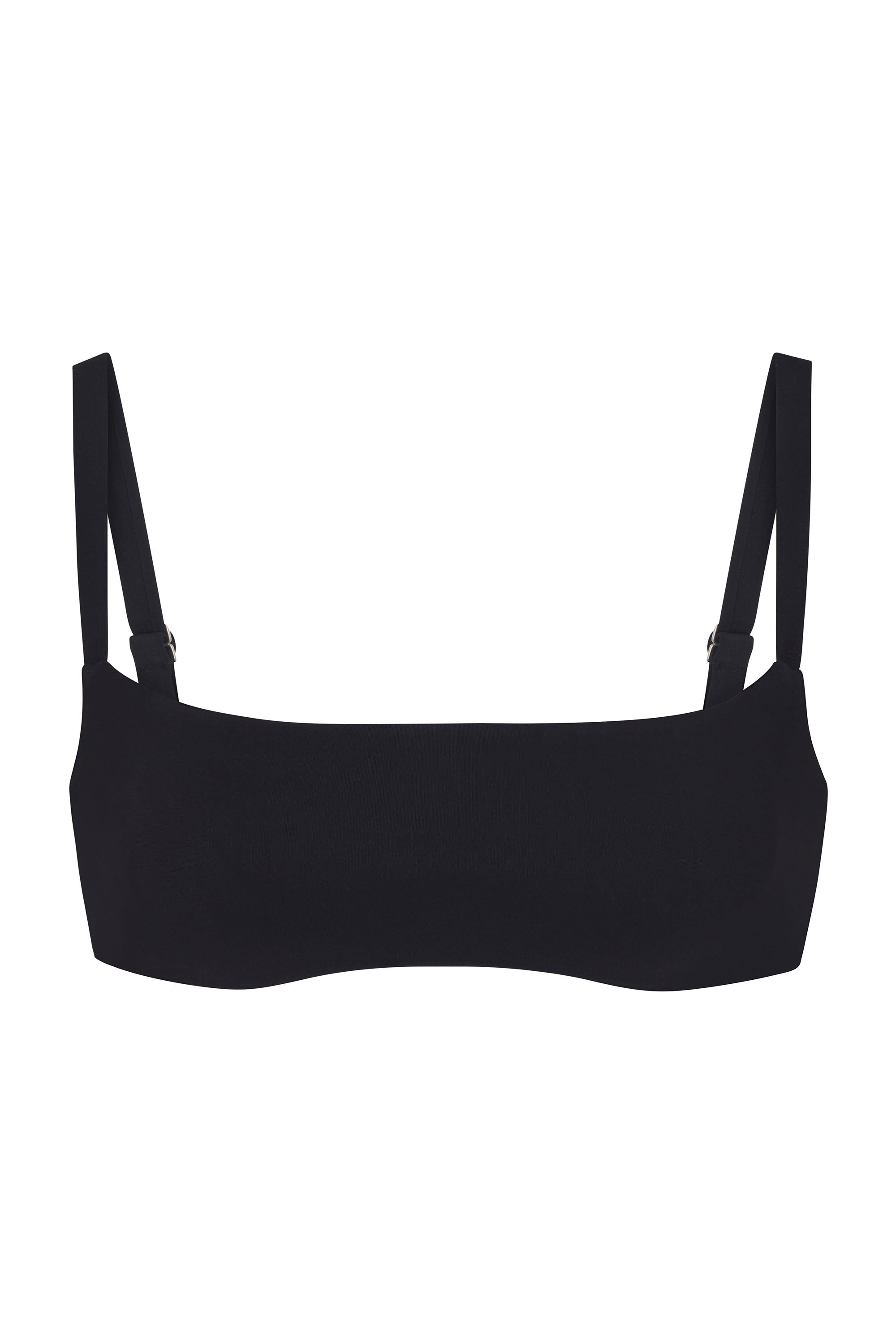 Square Neck Bikini Top Black on White Background