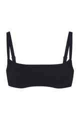 Square Neck Bikini Top Black on White Background