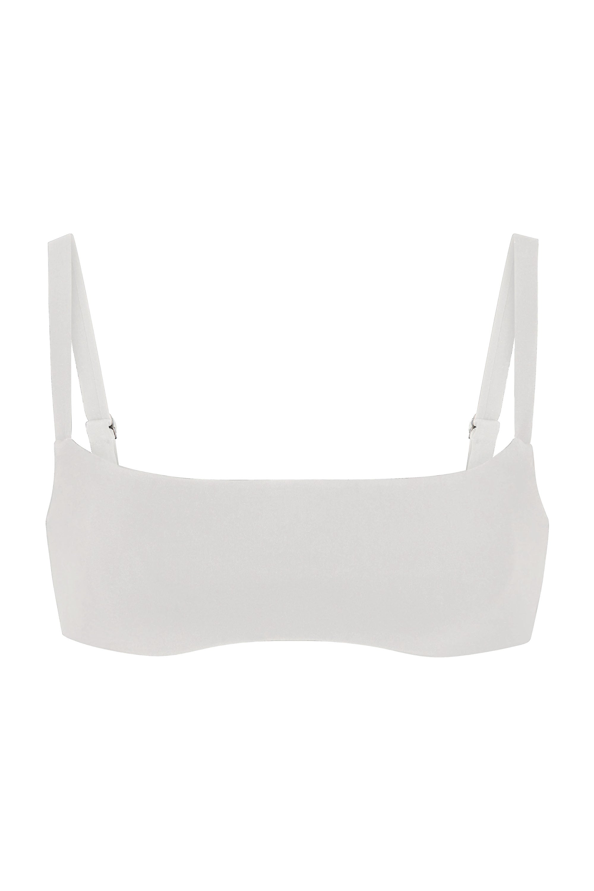 Square Neck Bikini Top Off-White on White Background