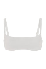 Square Neck Bikini Top Off-White on White Background