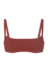 Square Neck Bikini Top Umber on White Background