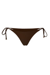 String Tie Bikini Bottom Espresso on White Background