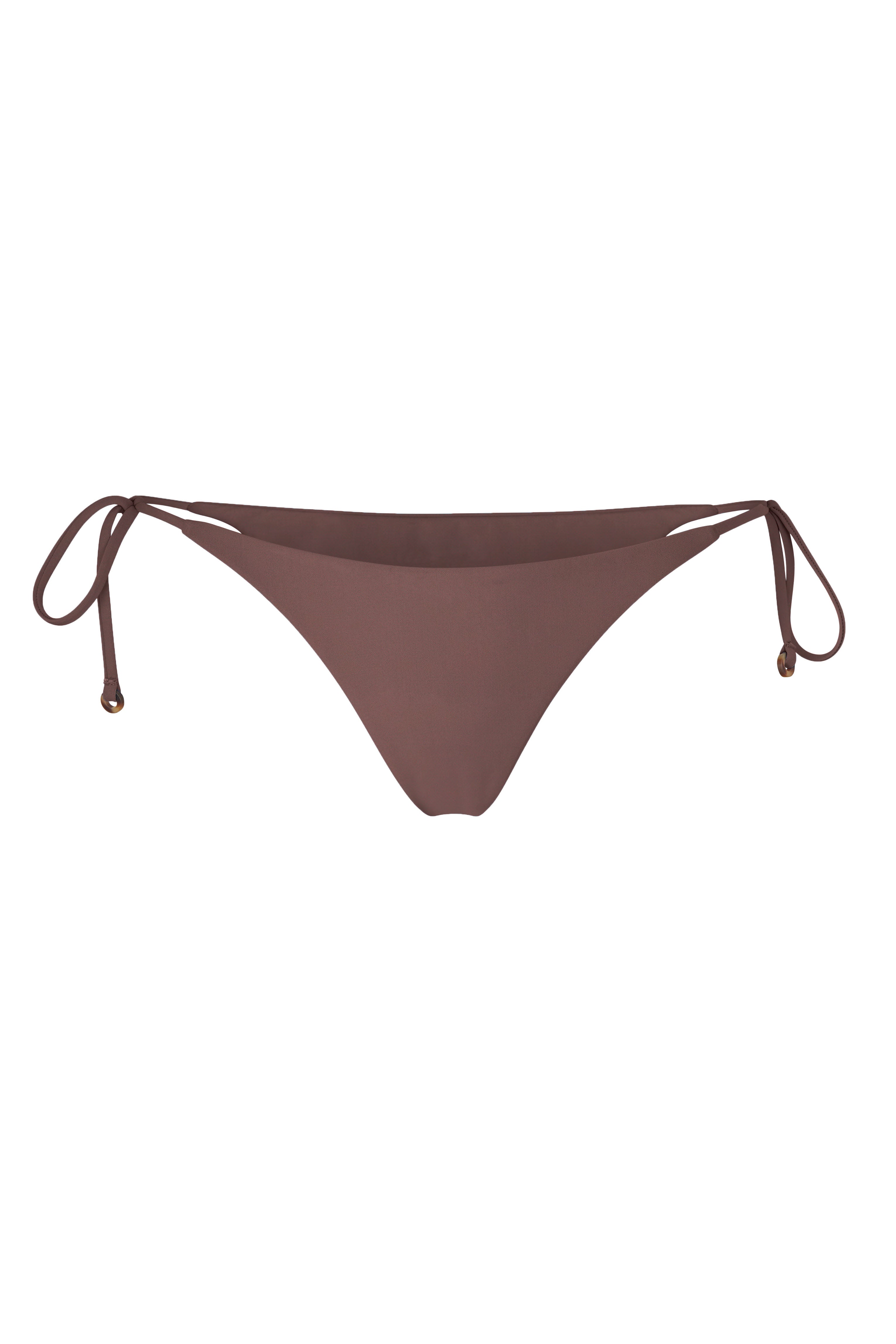 String Tie Bikini Bottom Moka on White Background