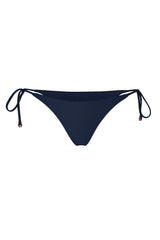 String Tie Bikini Bottom Navy on White Background