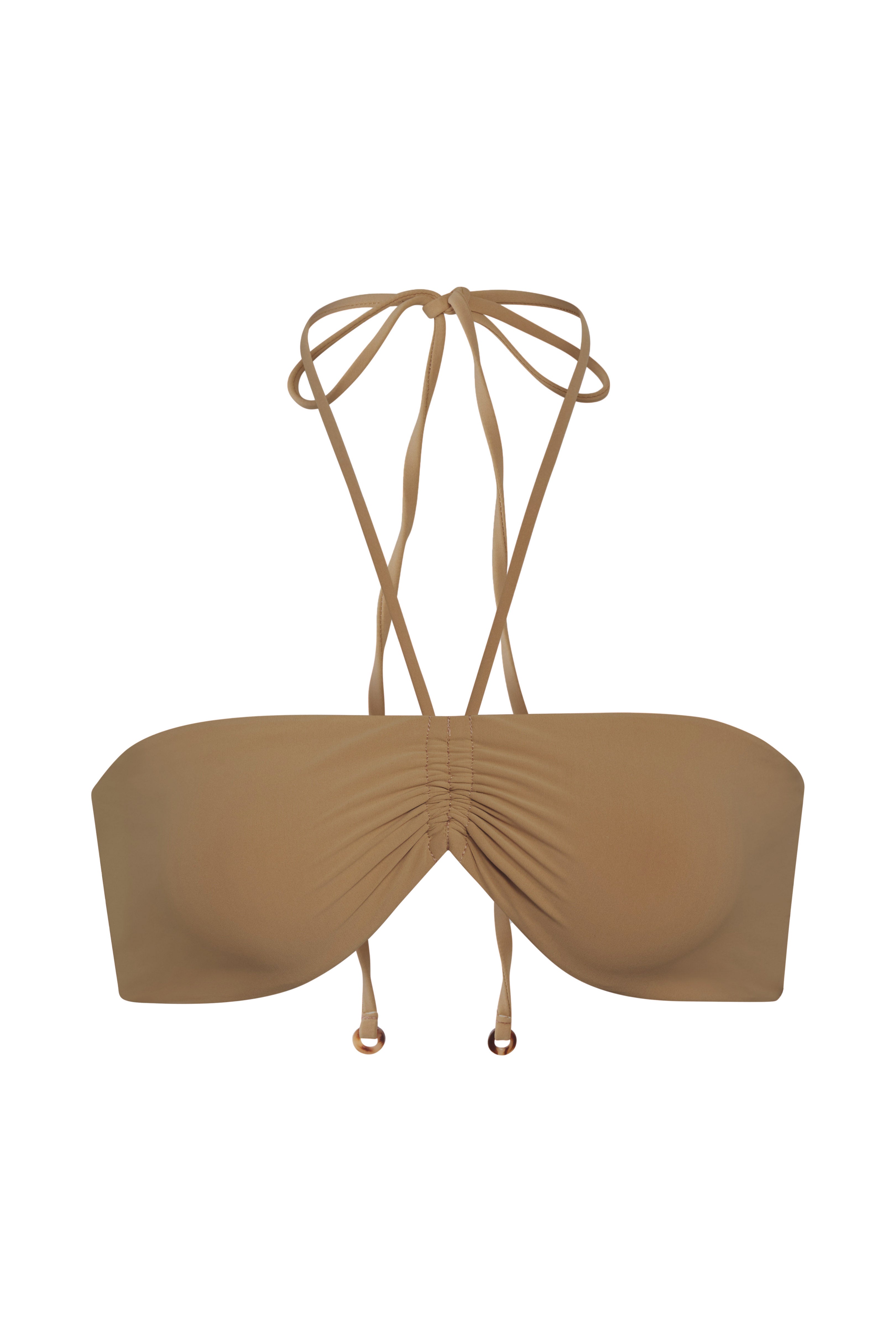 Sweetheart Halter Bikini Top Sandstone on White Background