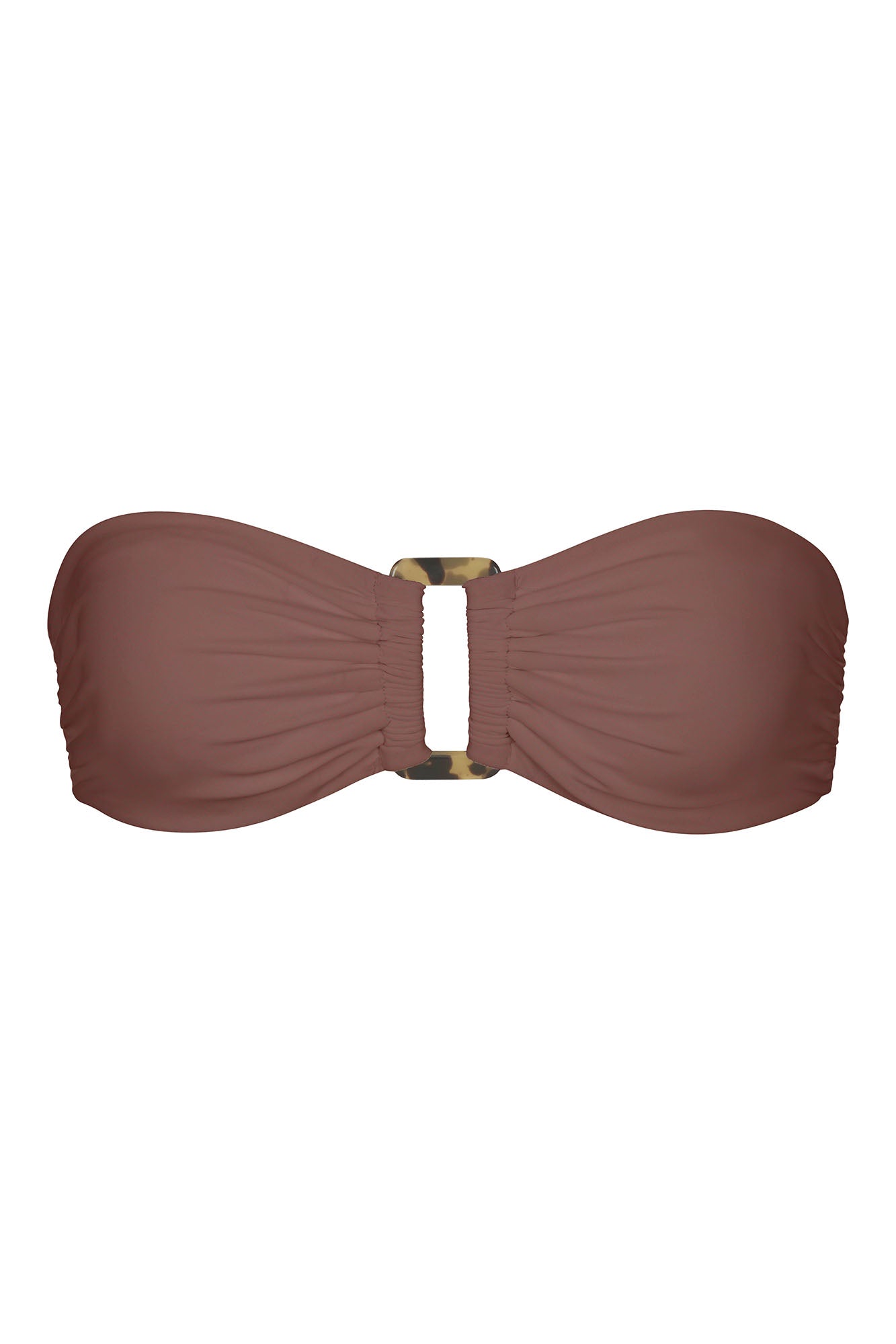 Tortoise Bandeau Bikini Top Moka on White Background