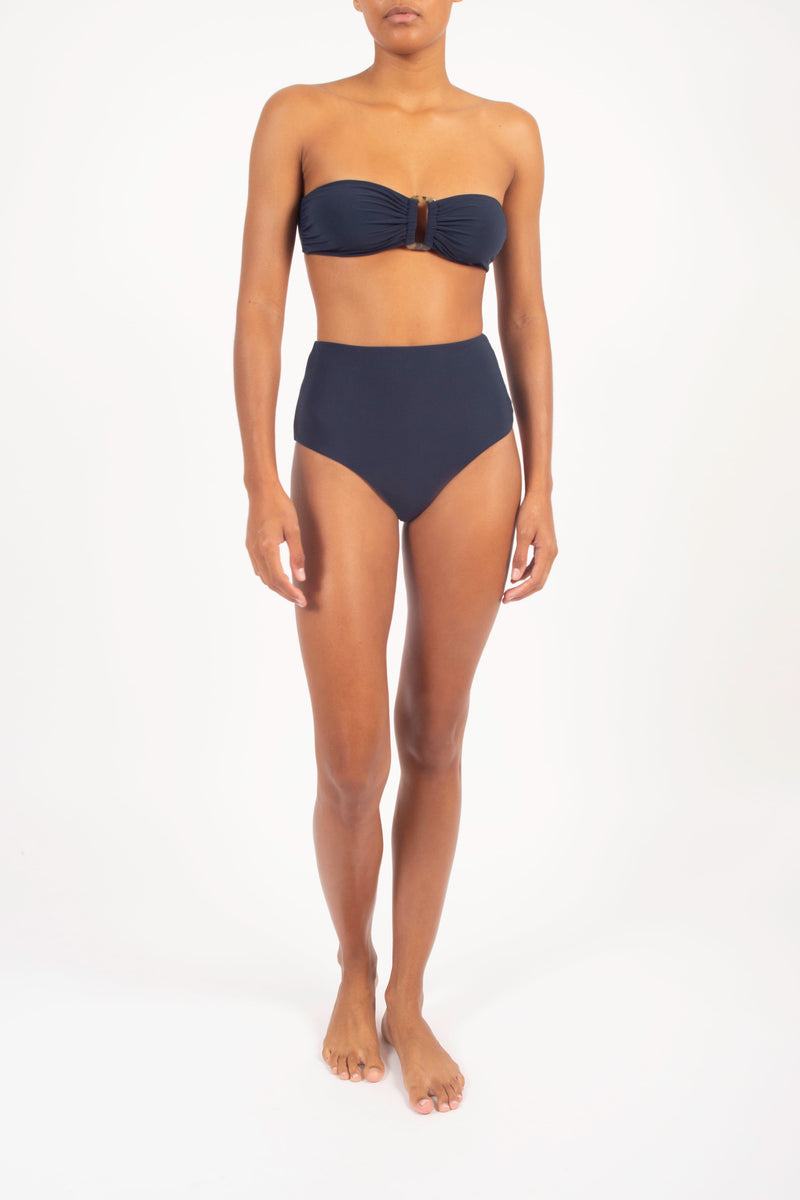 Tortoise Bandeau Bikini Top on Ecomm model