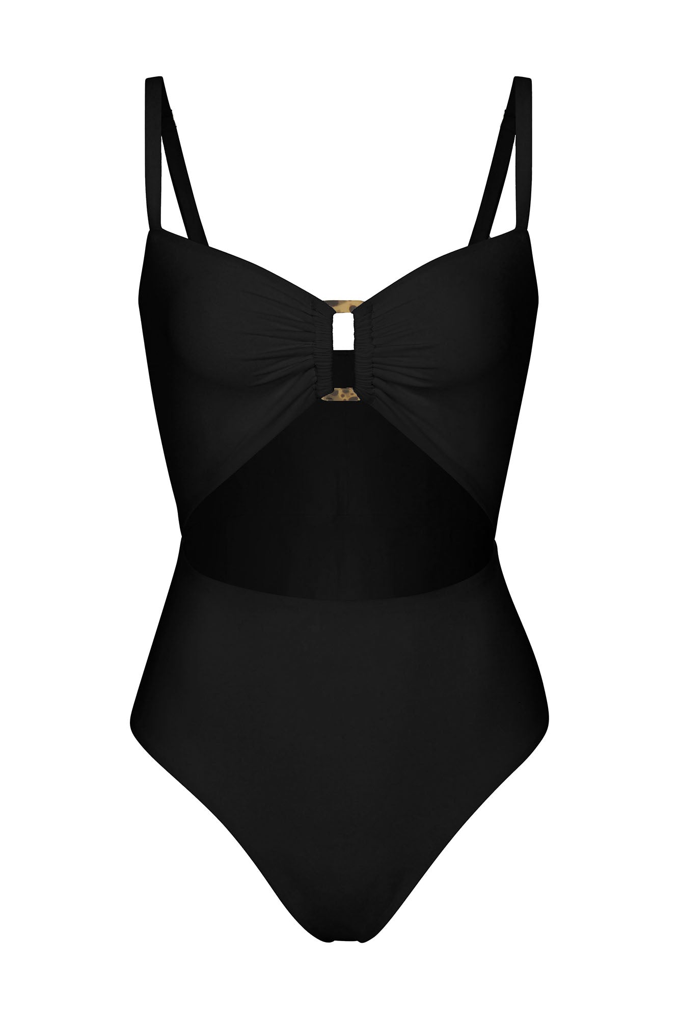 Tortoise Cutout One-Piece Black on White Background