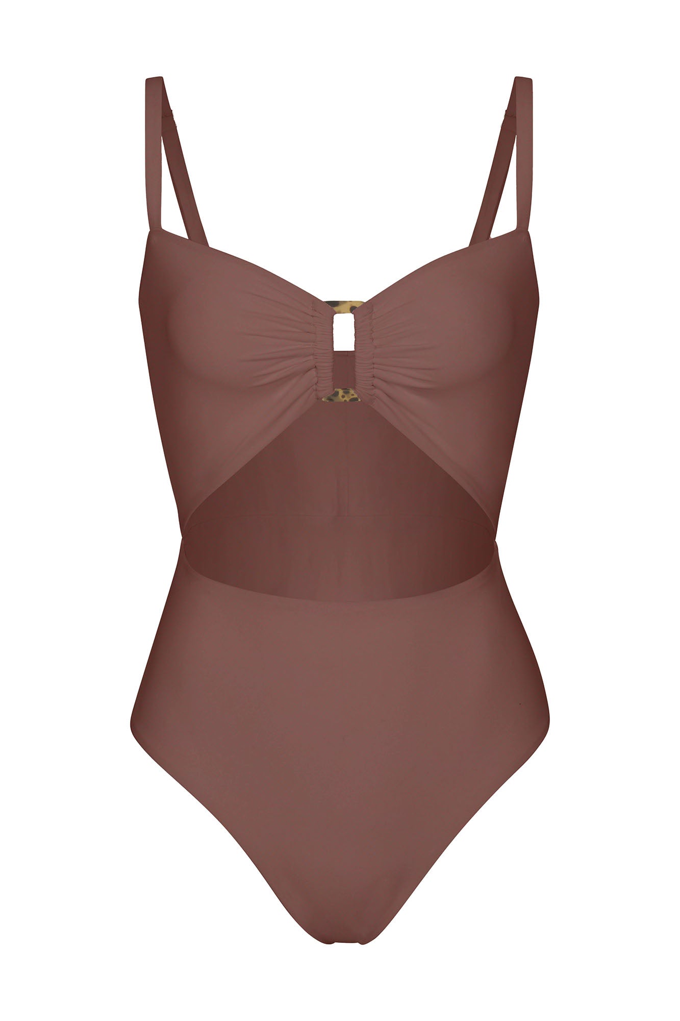 Tortoise Cutout One-Piece Moka on White Background