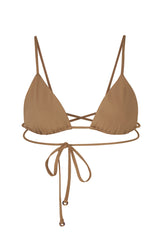 Wrap Triangle Bikini Top Sandstone on White Background